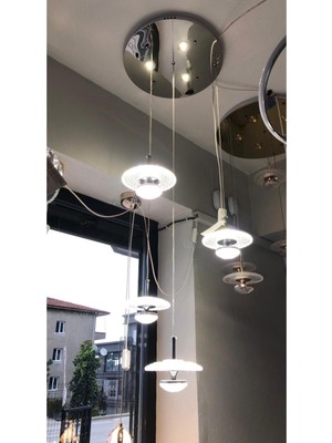 Hilalsan Modern Krom LED Avize 7768K 110 cm - 40 cm