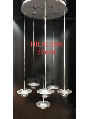 Hilalsan Modern Krom LED Avize 7769K 110 cm - 50 cm