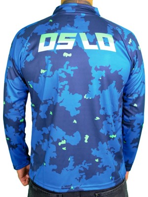 Oslo Performans Balıkçı T-Shirt Blue Camo