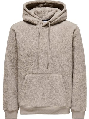 Only & Sons Erkek Kapüşonlu Peluş Sweatshirt 22030287