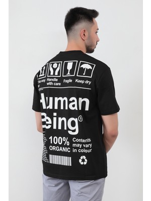 John Borners Siyah Erkek Human Baskılı Regular Kesim T-Shirt