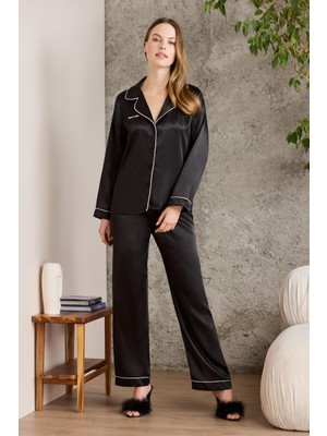 Pierre Cardin  Saten Biyeli Pijama Takımı  - 1200