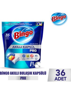 Bingo Akıllı Kapsül Pro Bulaşık Makinesi Deterjanı Tableti 36 Adet