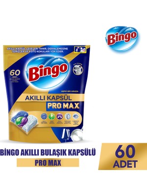 Bingo Akıllı Kapsül Pro Max Bulaşık Makinesi Deterjanı Tableti 60 Adet