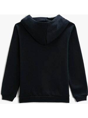 Kinderos KND-250003 Basic Kapüşonlu 3 Iplik Kışlık Fermuarlı Okul Sweatshirt