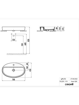 Creavit Loop Oval Çanak Lavabo 40 x 70 cm