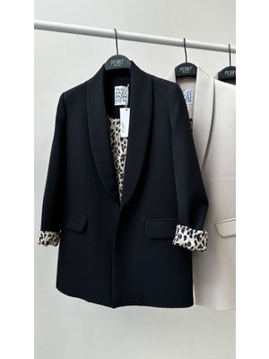 Nutto Leopar Desenli Blazer Ceket