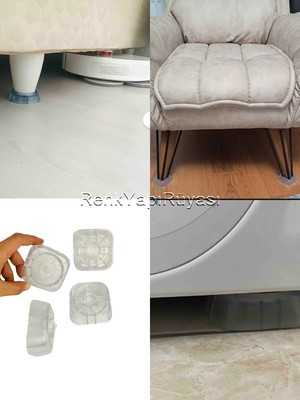 Renk Yapı Rüyası Koltuk, Yatak, Baza, Berjer Ayakları Için Yükseltici ve Koruyucu Silikon Papuç 4 Adet