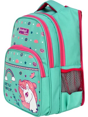 Just Polo Taşlı Kalp Desenli Ortapedik Ilk Okul Çantası Beslenme Çantalı