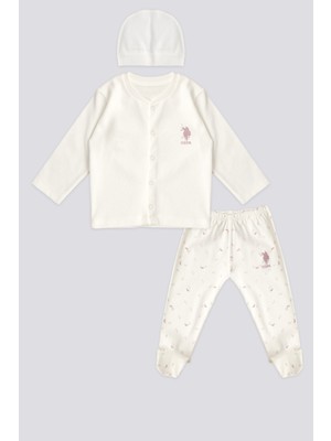 U.S. Polo Assn. Kız Bebek Krem Pijama Takım 50303665-VR071