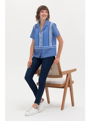 U.S. Polo Assn. Kadın Saks Gömlek Kısa Kollu 50264214-VR045