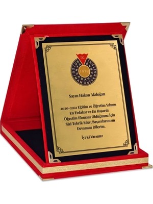 Özcan Tasarım Kişiye Özel Kadife Plaket - Öğretmene Plaket - Büyük Boy Plaket ( 16 X 21 )