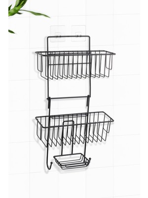 Okyanus Home Siyah 2 Fonksiyonlu Duş Rafı
