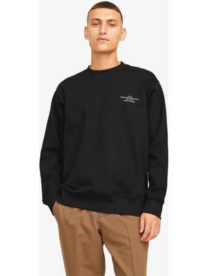 Jack & Jones Jprblachad Erkek Siyah Sweatshirt 12261386-BLACK