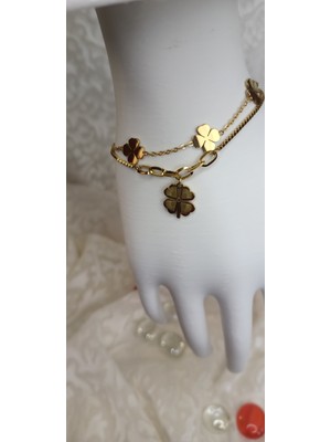 Lilly And Molly Jewelry Yonca 2 Li Çelik Bileklik