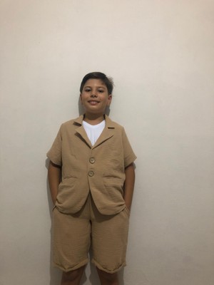 Pınar Bebe Keten Şortlu Çocuk Ceketli Spor Tam Takım