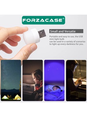 Forzacase Mini USB LED Lamba Taşınabilir Adaptör Bağlantı, Powerbank Bağlantı Mini LED - FC710