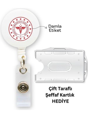 Doktorbonem Sağlık Bakanlığı Damla Etiket Yoyo Yaka Kartlığı Yatay Dikey Kart Koruyucu