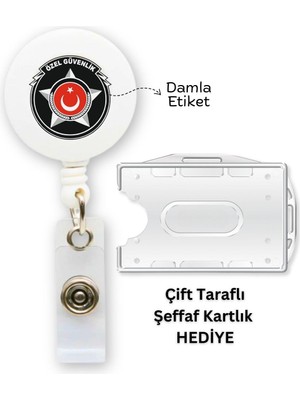 Doktorbonem Özel Güvenlik Damla Etiket Yoyo Yaka Kartlığı Yatay Dikey Kart Koruyucu