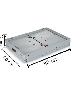 Alpbx Büyük Katlanır Kasa Gri (80X60X45 Cm) | 173 Litre