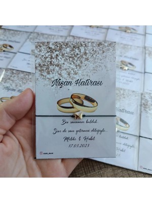 Süslü Davet Kişiye Özel Kart Tasarımlı Kelebek Şans Bileklik Hediyeliği (Söz,nişan,düğün,nikah,doğum,doğumgünü,bekarlığa Veda..) 50 Adet