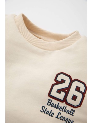 DeFacto Erkek Bebek Baskılı Sweatshirt Eşofman Altı 2'li Takım D2598A524AU