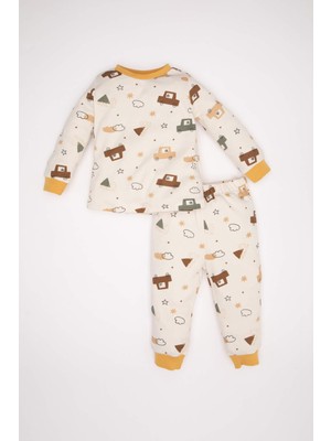 DeFacto Erkek Bebek Araç Desenli Uzun Kollu Pijama Takımı D3552A524WN