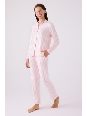 Arnetta Kadın Gömlek Pijama AR3065 Pembe