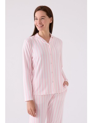 Arnetta Kadın Gömlek Pijama AR3065 Pembe