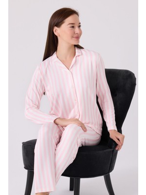 Arnetta Kadın Gömlek Pijama AR3065 Pembe