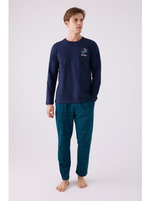 Arnetta Erkek Uzun Kol Pijama Takım AR3135 Lacivert