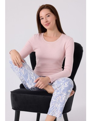 Arnetta Kadın Uzun Kol Pijama Takım AR3121 Soft Pembe