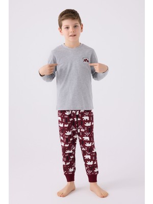 Arnetta Erkek Çocuk Gri Pijama Takımı
