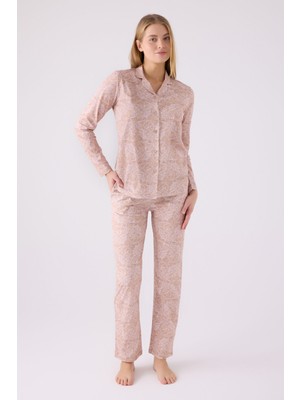 Pıerre Cardın Kadın Gömlek Pijama PC8880 Vizon