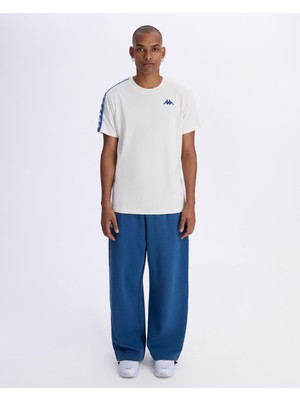 Kappa Authentic 222 Banda Pueblogt Erkek Beyaz Regular Fit Tişört Nefes Alabilir Kumaş Desenli