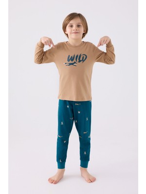 Rolypoly Erkek Çocuk Kahverengi Pijama Takımı