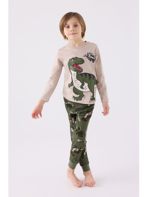 Rolypoly Erkek Çocuk Haki Pijama Takımı