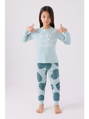Rolypoly Kız Çocuk Mavi Pijama Takımı