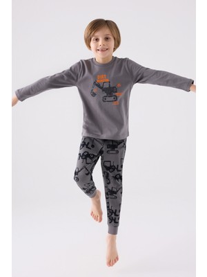 Rolypoly Erkek Çocuk Antrasit Uzun Kol Pijama Takım