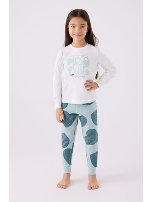 Rolypoly Kız Çocuk Mavi Pijama Takımı