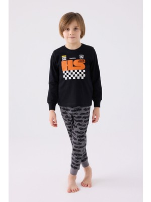 Rolypoly Erkek Çocuk Siyah Pijama Takımı