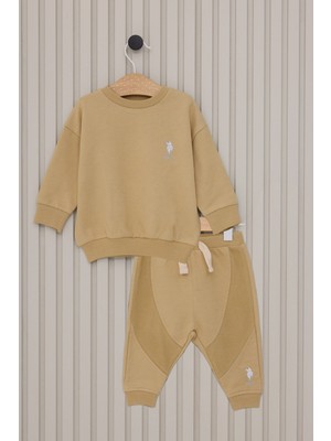 U.S. Polo Assn. Erkek Bebek 2'li Takım USB2155 Bej