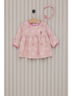 U.S. Polo Assn. Kız Bebek Elbise USB2172 Karanfil