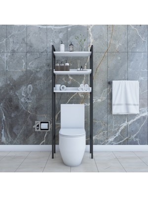 Enxne Shop Klozet Üstü Çok Amaçlı Dolap Portatif Raf Banyo Organizer Raf