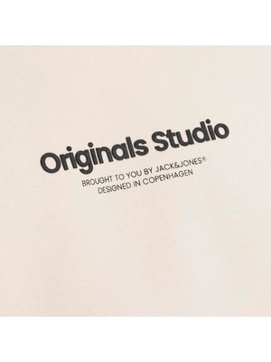 Jack & Jones Büyük Beden Logo Baskili Bisiklet Yaka Sweatshirt - Vesterbro