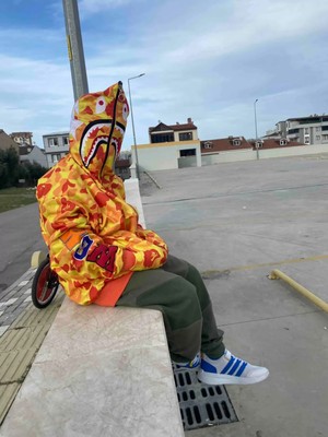 Koflandy Unisex Pubg Bape x Shark Hoodie - Sarı