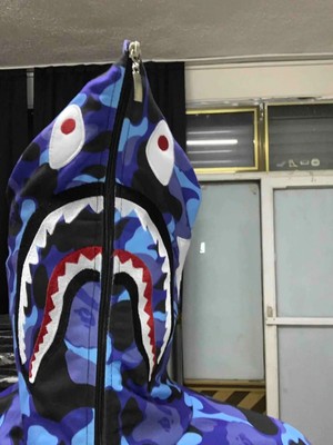 Koflandy Unisex Pubg Bape x Shark Hoodie - Mavi