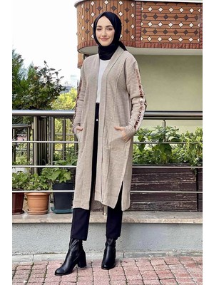 Moda Çizgi Triko Hırka