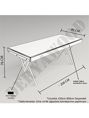 Deryawood  Ahşap Yemek Masası-80-220