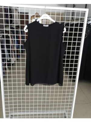 Zey&Ka Butik Şifonlu Penye Kolsuz Tunik Abiye Içlik